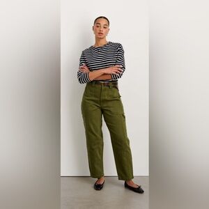 Alex Mill Phoebe Pant in Upcycled Denim, Army Olive (Size 27)